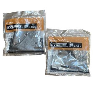 Lot of 2 NEW Everbilt Heavy Duty Black Steel Tee Hinge Black 3.5" 163286
